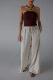 Nylee Seamless Tube Top in Brown