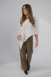 Iris Ivory Knit Poncho