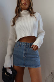 RESTOCKED :Luna Ivory Crop Turtleneck Sweater