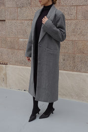 Drew Trench Coat in Grey