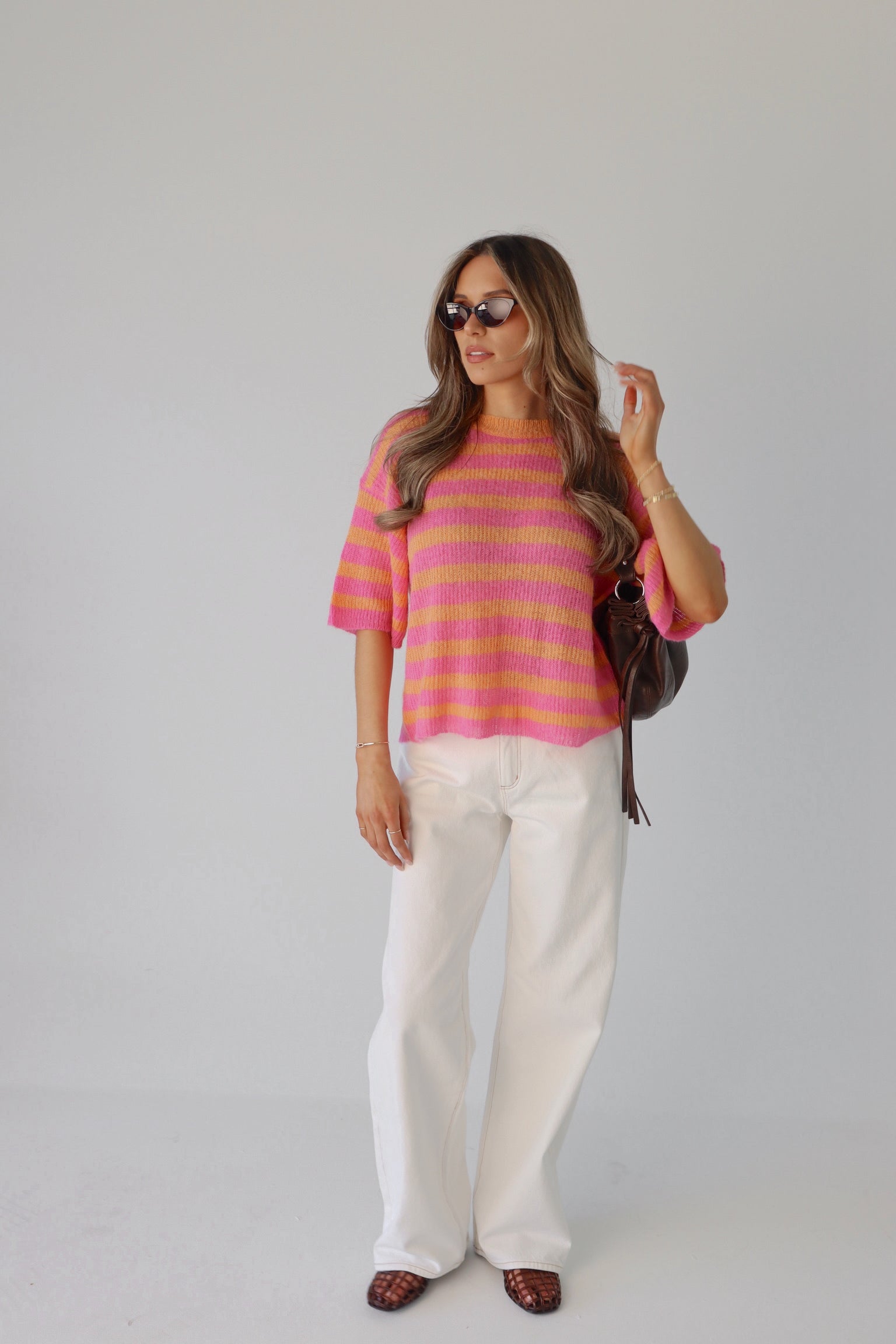 Tessa Striped Knit Short Sleeve