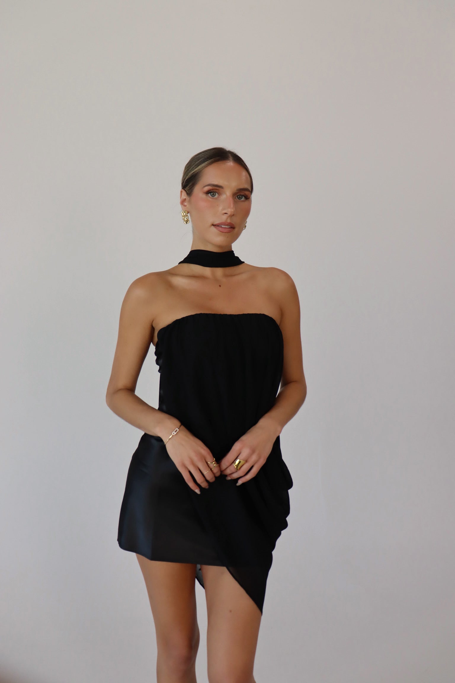 Delylah Draped Mini Dress