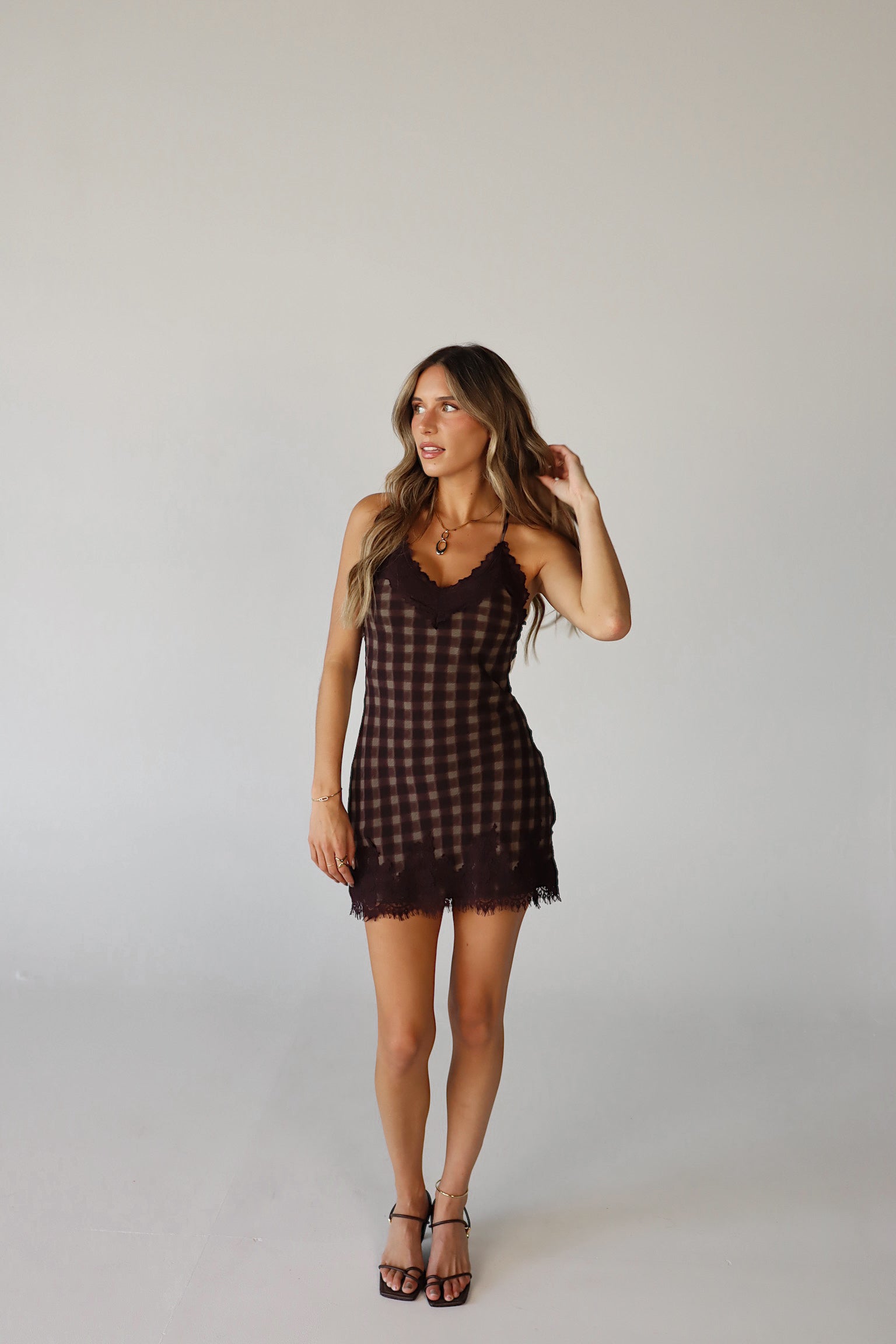 Monika Plaid Slip Dress