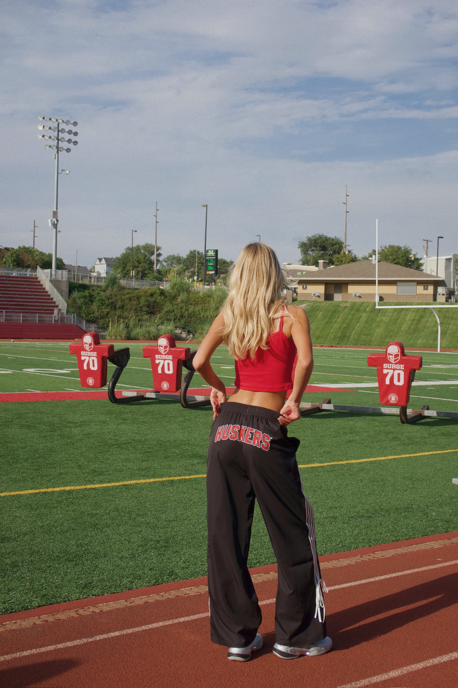 Black Nebraska Windbreaker Pants