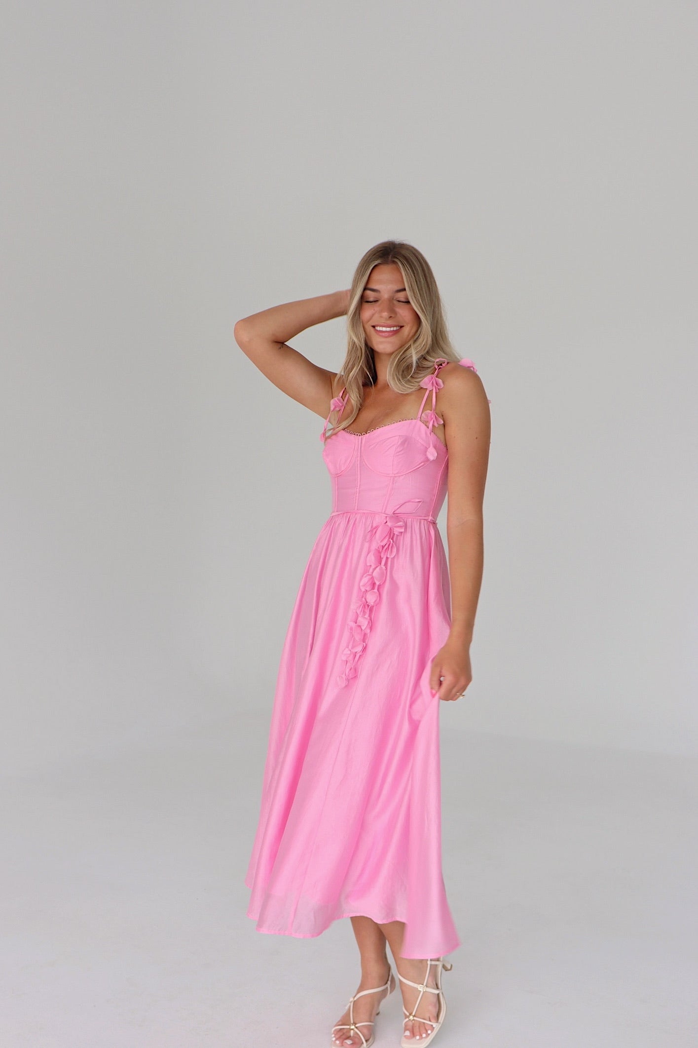 Aurora Floral Applique Midi Dress