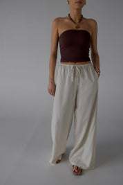 Nylee Seamless Tube Top in Brown