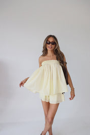 Lydia Light Yellow Short Set