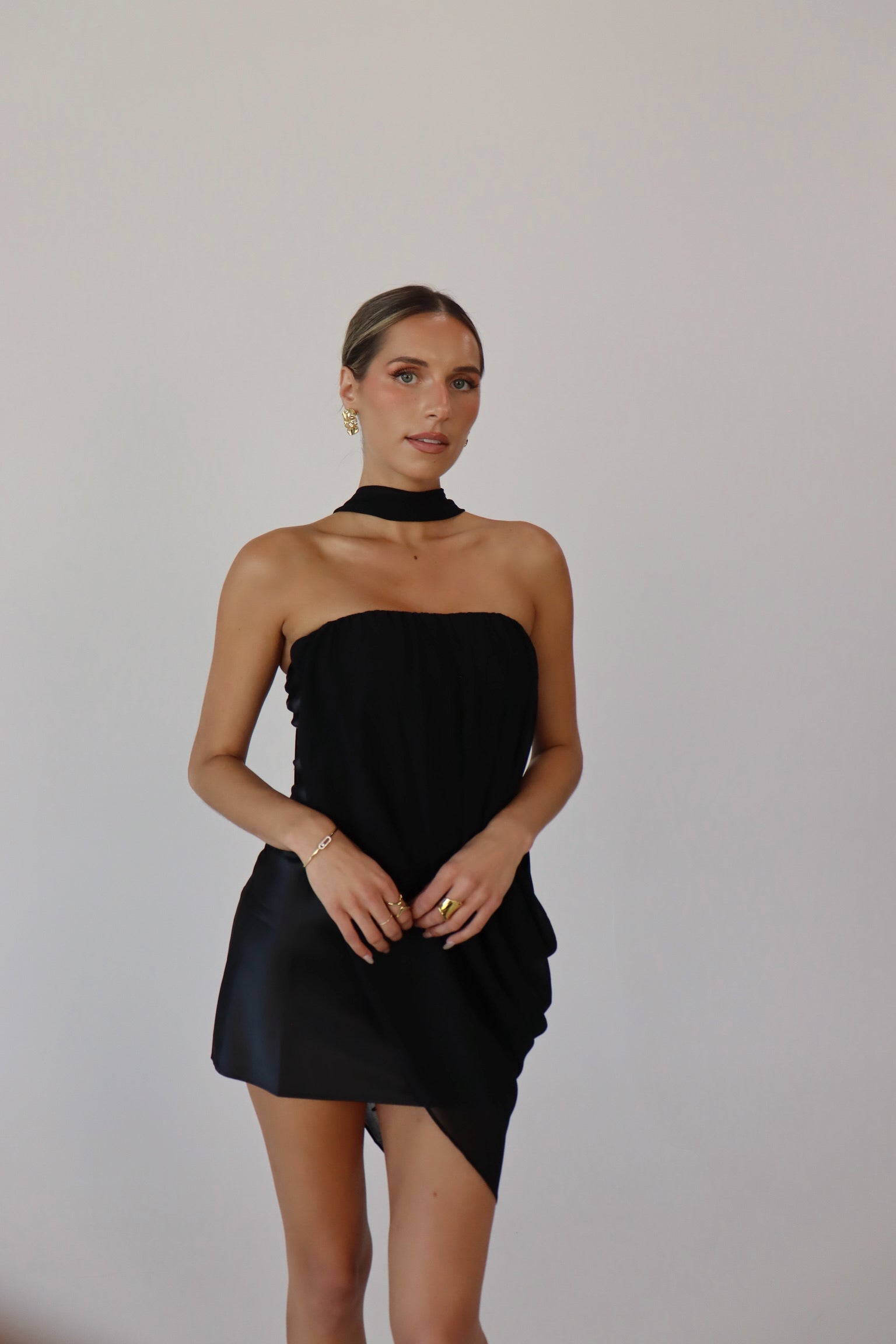 Delylah Draped Mini Dress