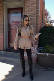 Brooklyn Structured Woven Cropped Blazer