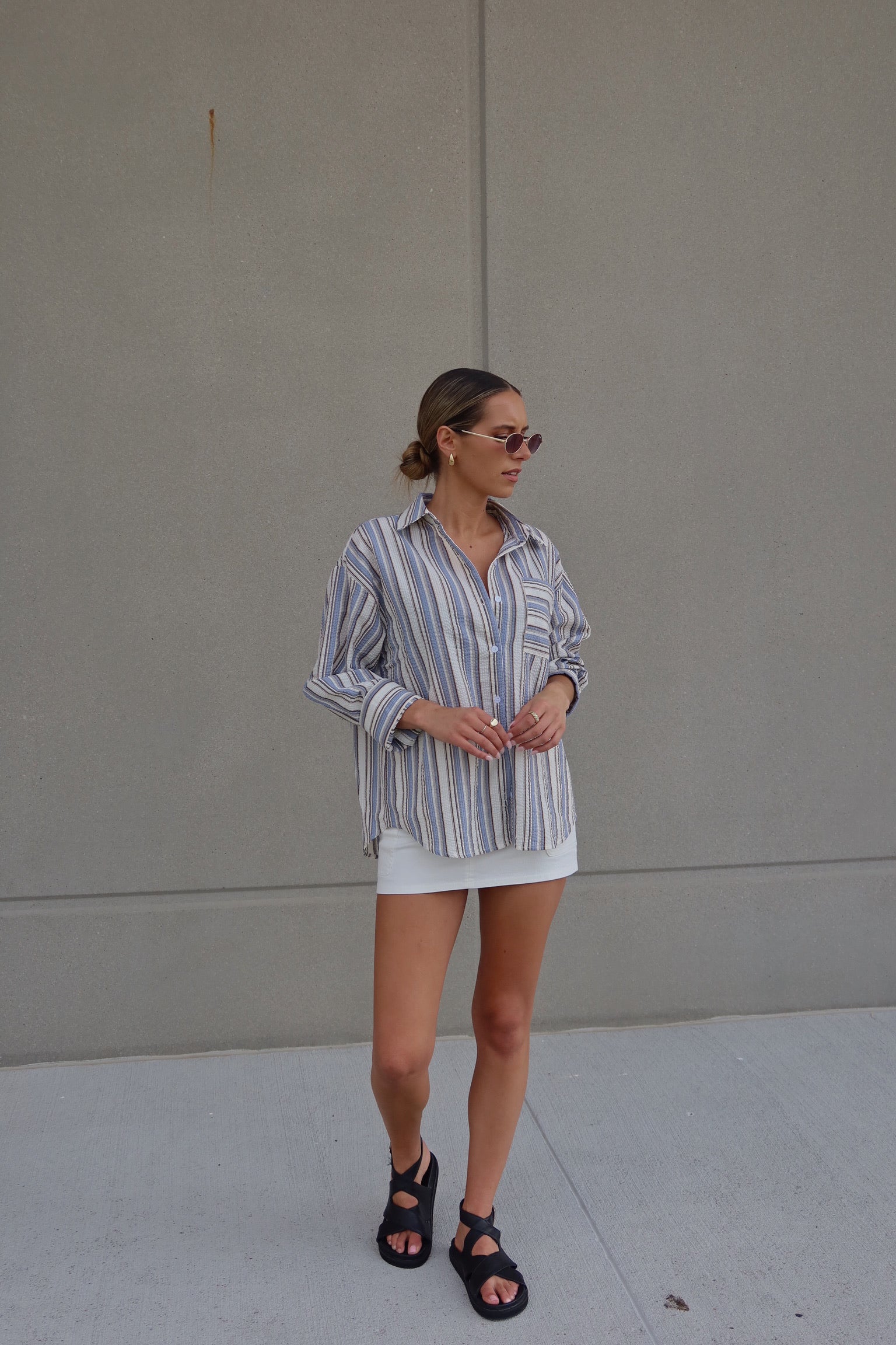 Steevie Multi-Striped Button-Down Shirt