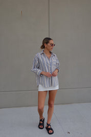 Steevie Multi-Striped Button-Down Shirt