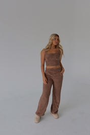 Mocha Cozy Flare Pants