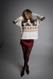 Bordeaux Satin Mini Skirt