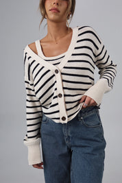 The Striped Knit Cardigan & Tank Set