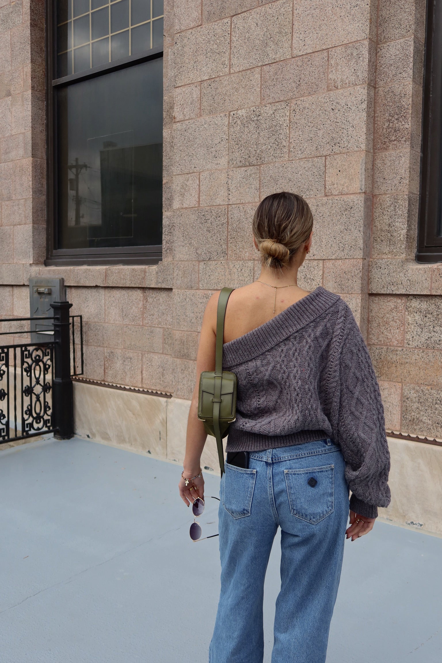 Aspen Asymmetric Oversized Sweater in Grey