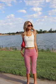 Americana Flag Embroidered Halter Top