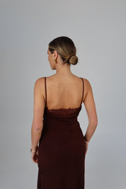 Mocha Ruched Maxi Dress