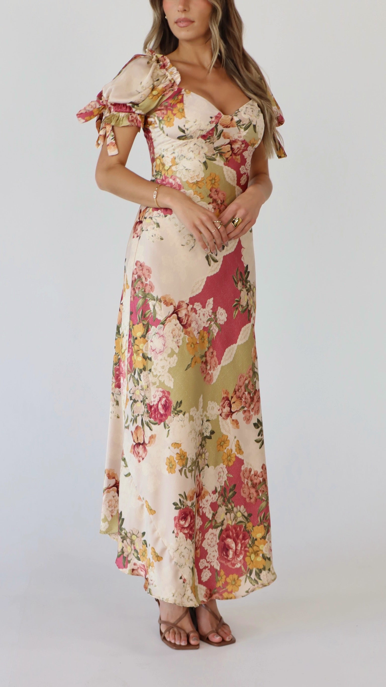 Paloma Patchwork Floral Maxi Dress