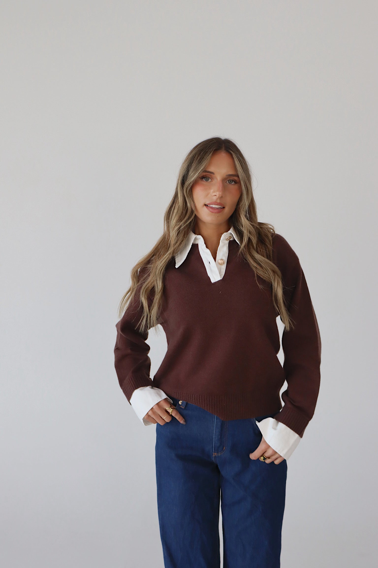 Alexia Collared Contrast Sweater