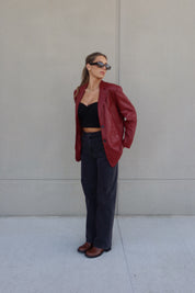 Gianna Boxy Pleather Blazer