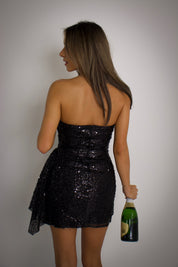 Adrienne Black Corset Mini Dress