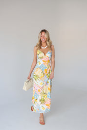 Paloma Printed Linen Midi Dress