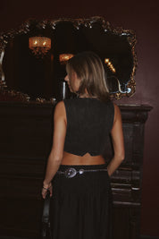 Austin Black Denim Vest