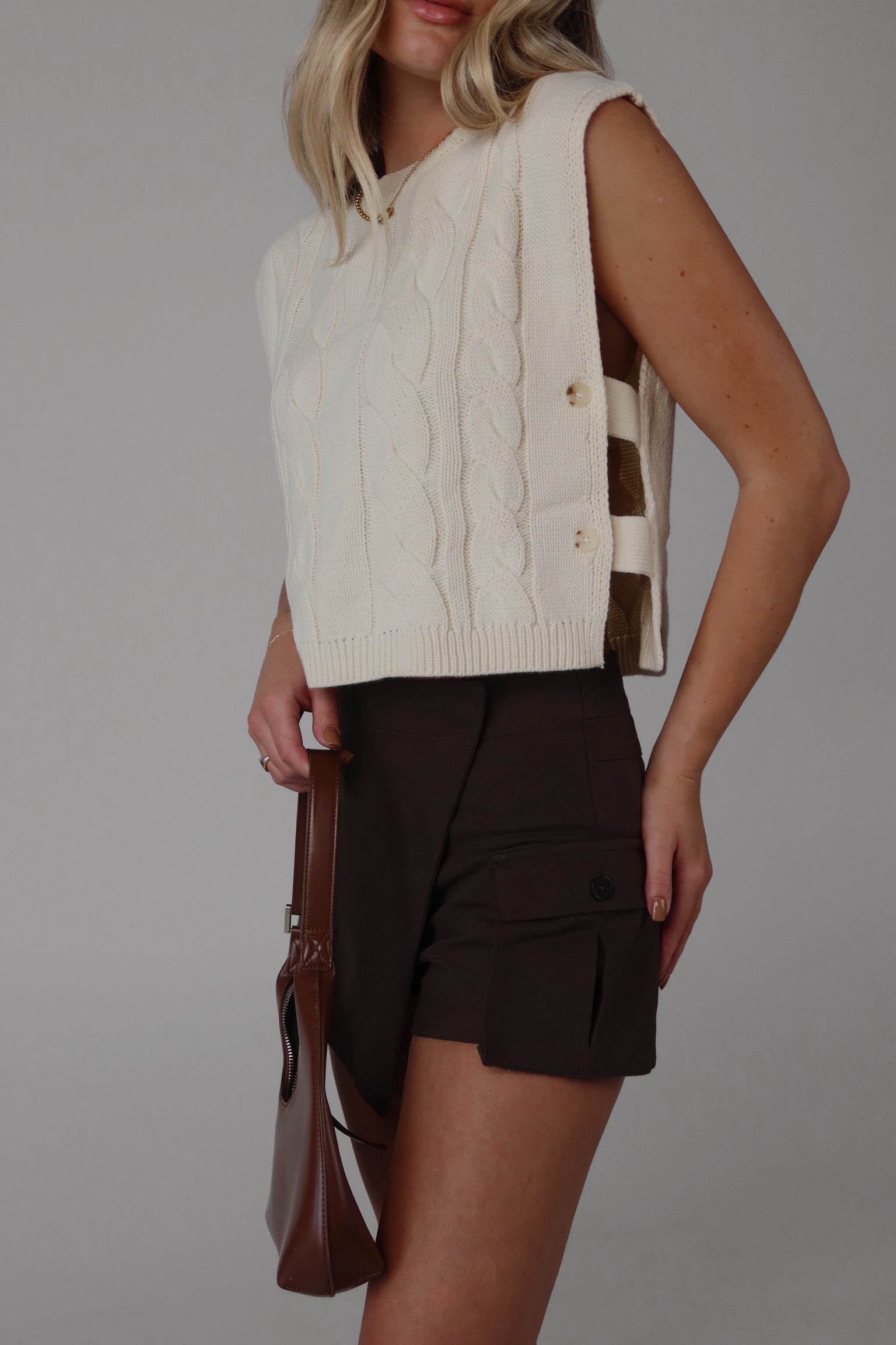 Cargo Envelope Skort in Charcoal