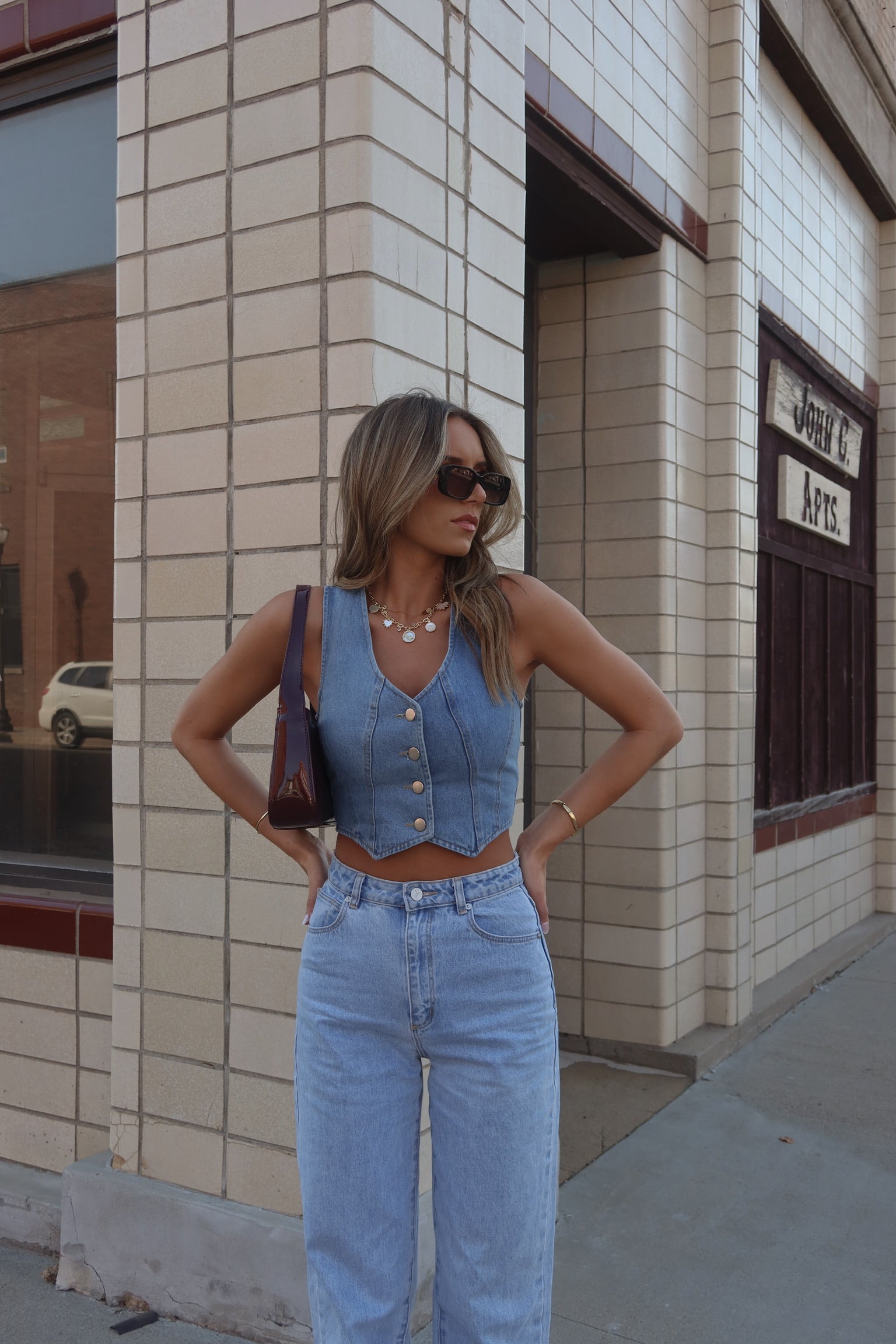 Urban Edge Cropped Denim Vest