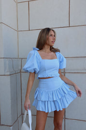 Zoe Puff Sleeve Crop Top And Skirt Set