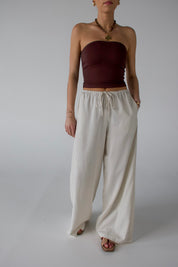 Nylee Seamless Tube Top in Brown