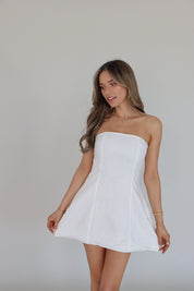 Vienna White Linen Mini Dress