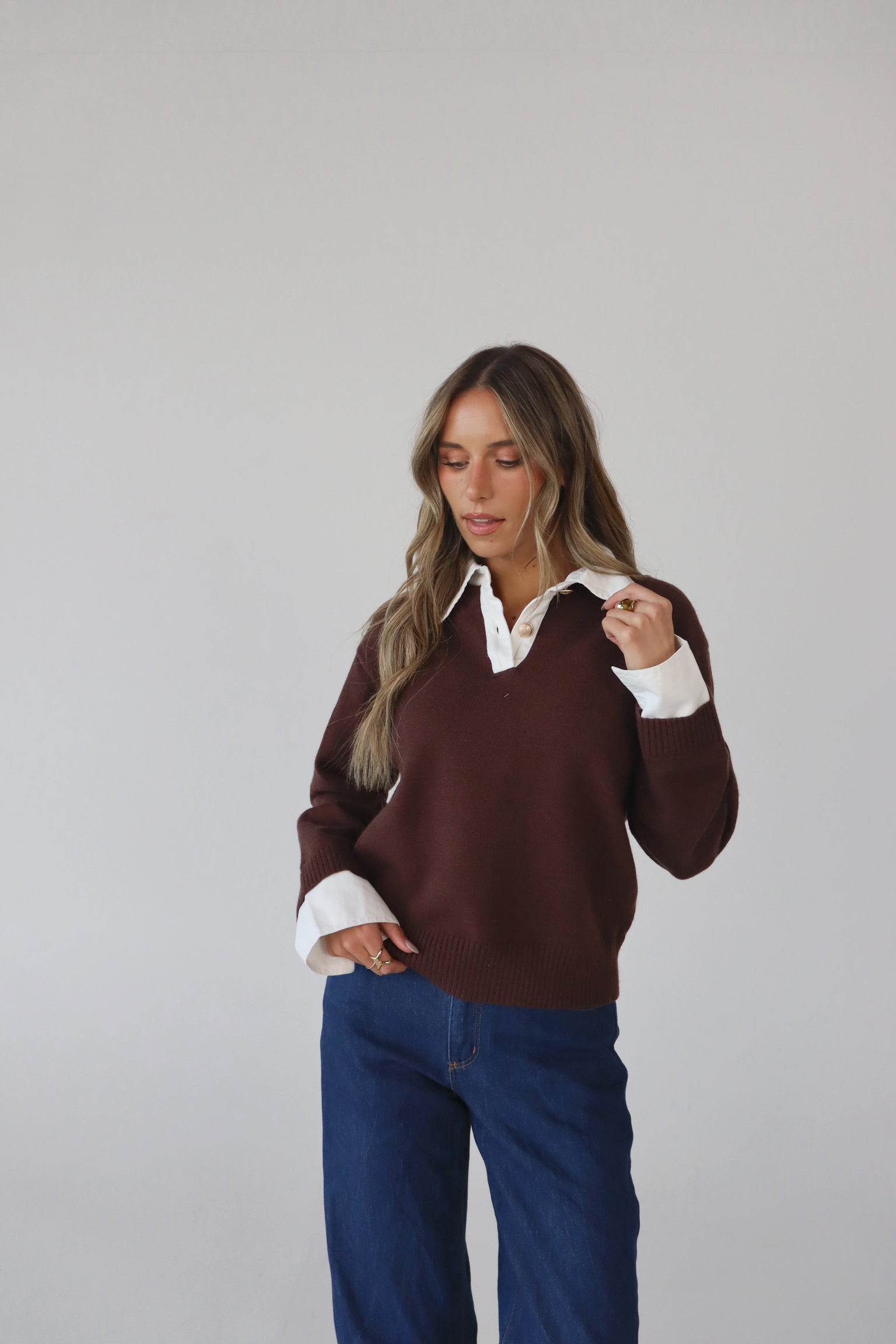 Alexia Collared Contrast Sweater