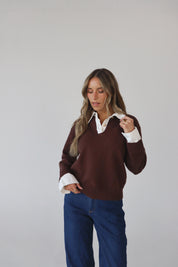 Alexia Collared Contrast Sweater