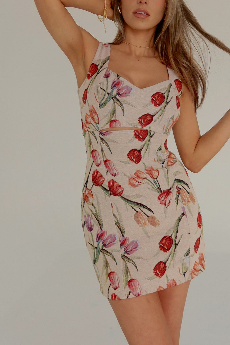 Tulip Tapestry Mini Dress
