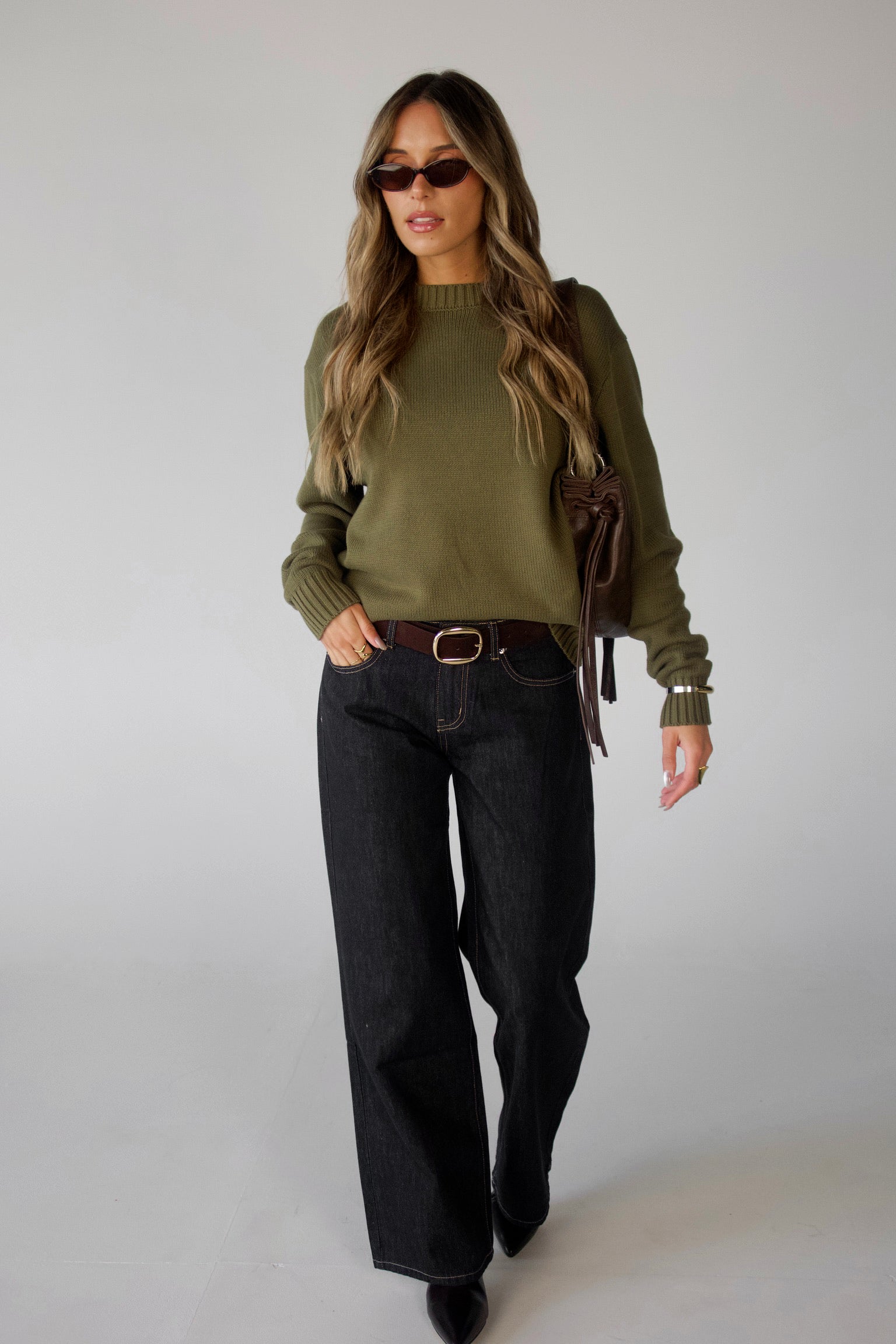 Lenny Relaxed Sweater in Vintage Olive
