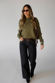 Lenny Relaxed Sweater in Vintage Olive