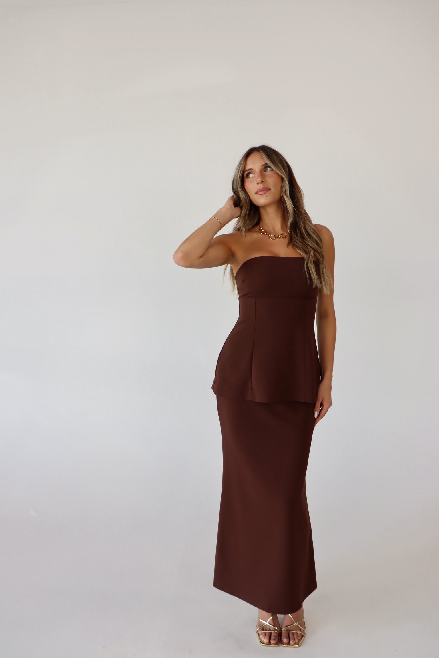 Campbell Peplum Maxi Dress