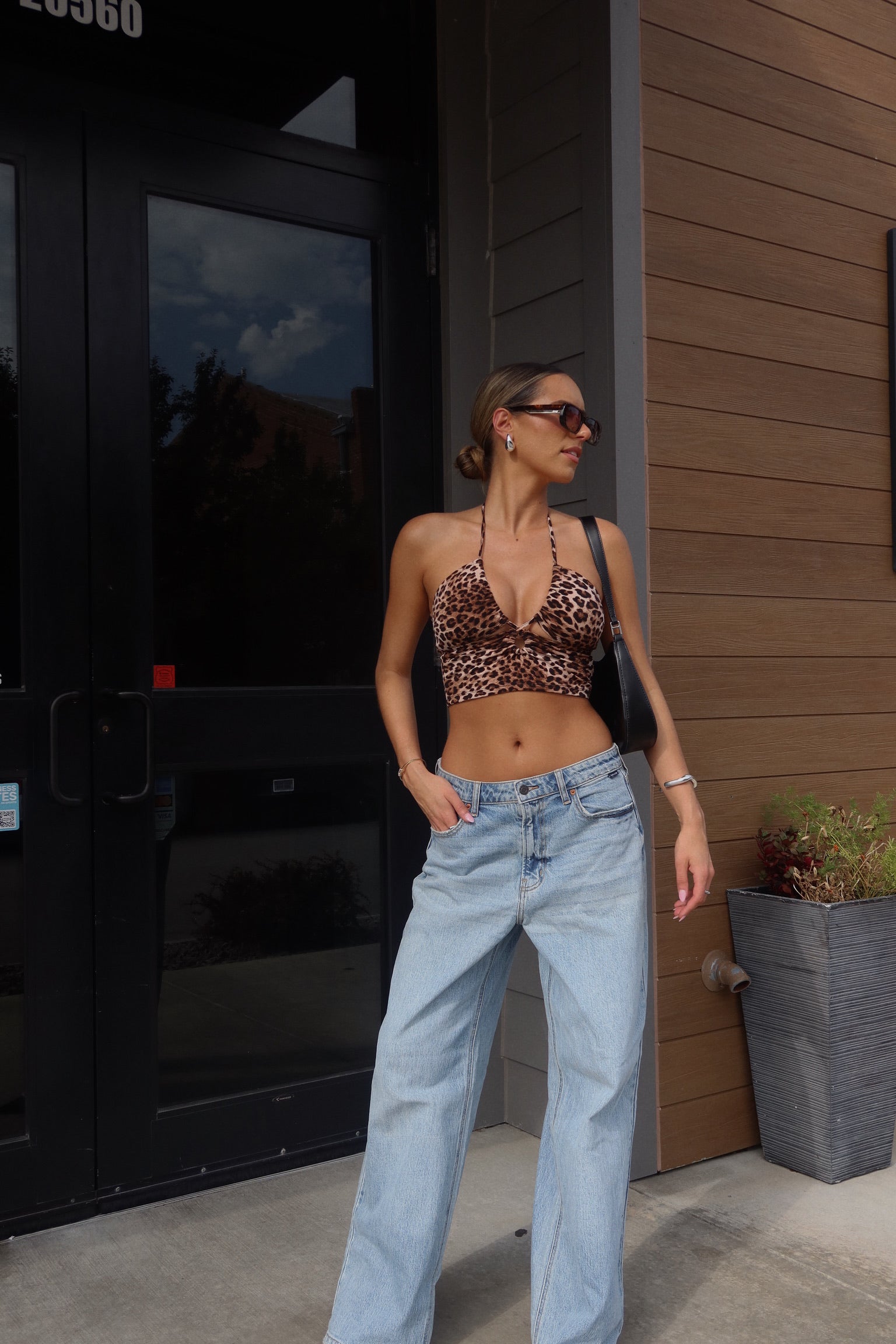 Leopard Print Cropped Halter