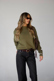 Lenny Relaxed Sweater in Vintage Olive