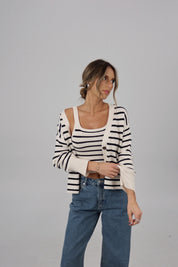 The Striped Knit Cardigan & Tank Set