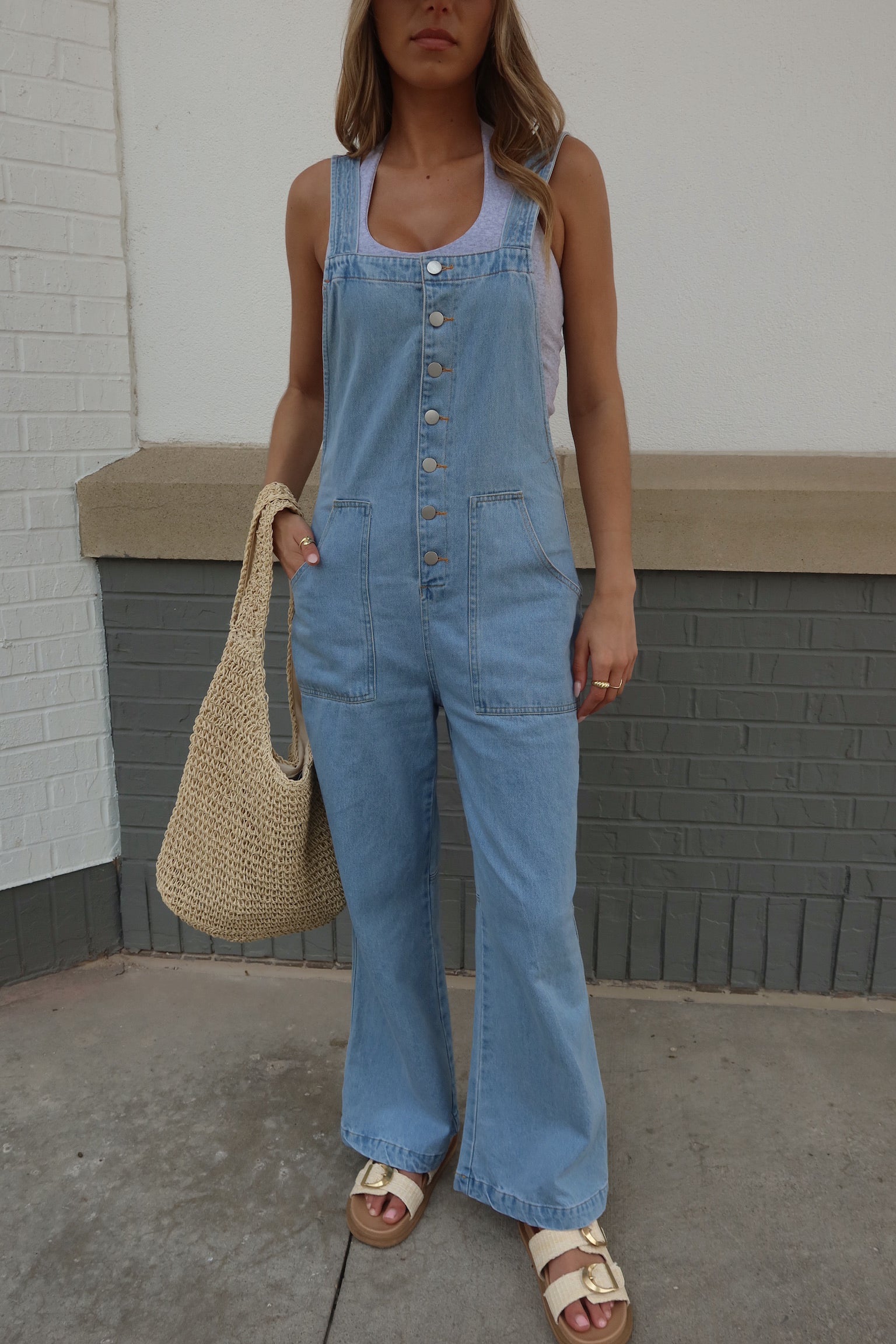 Kaeli Oversized Denim Overall Pant