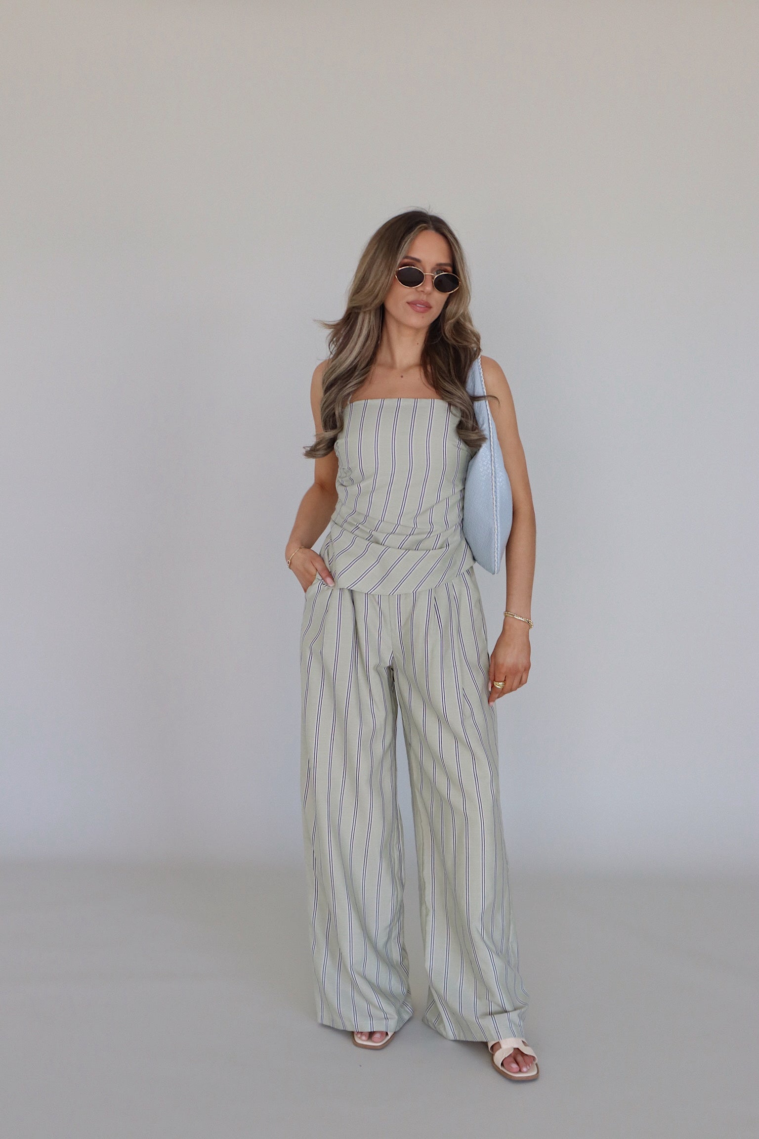 Delilah Pin Stripe Pant Set