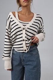 The Striped Knit Cardigan & Tank Set