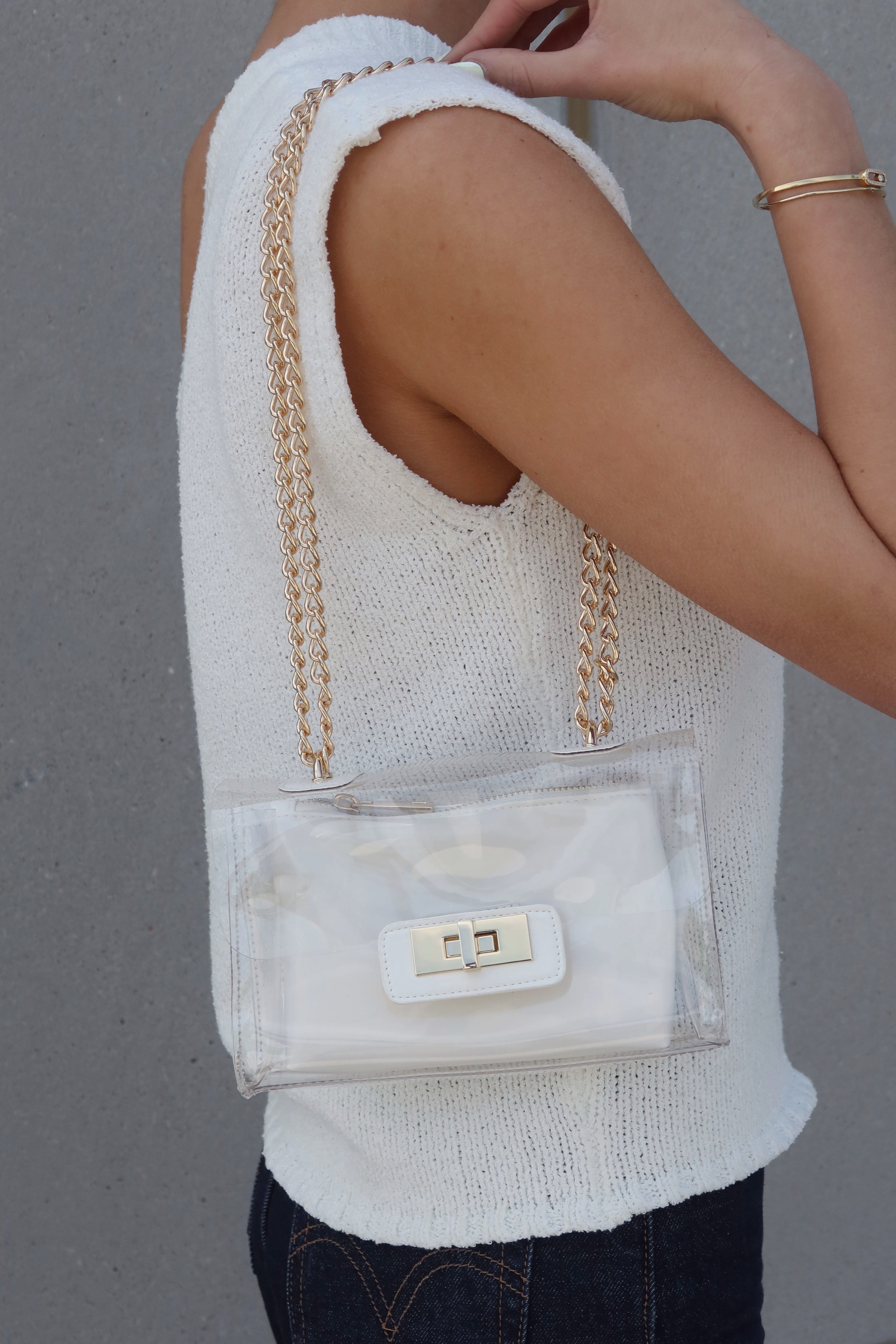 BILLINI : Colette Shoulder Bag In White Patent