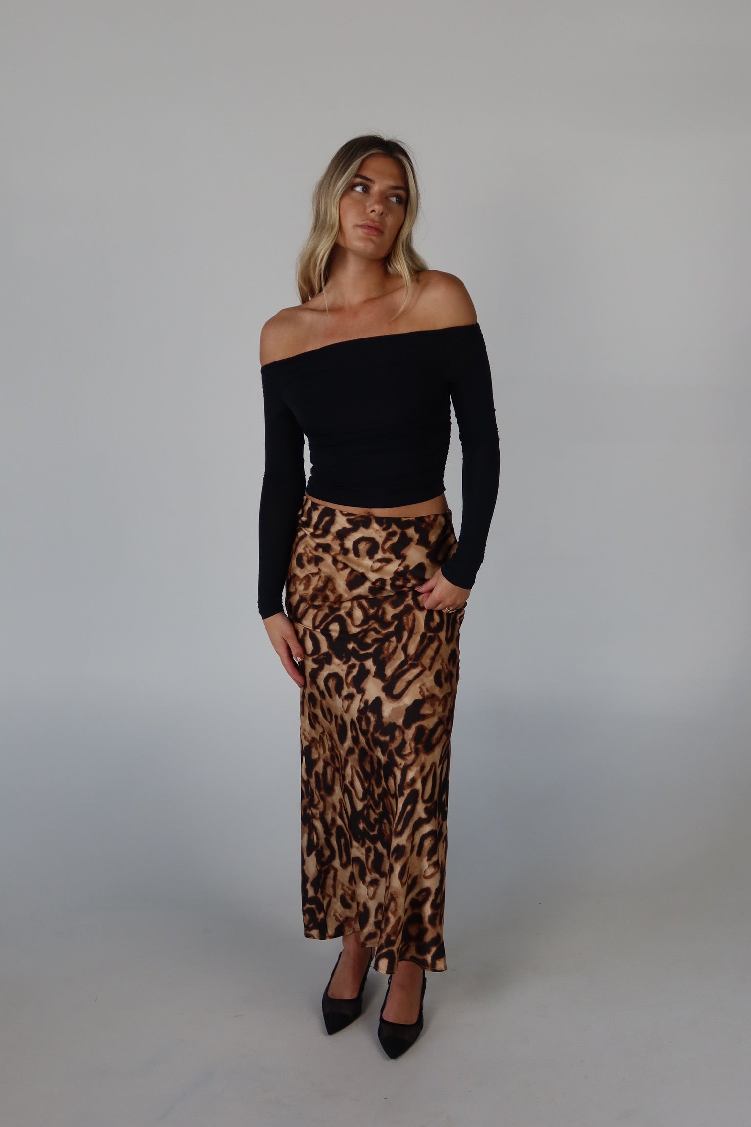 Leopard Print Maxi Skirt