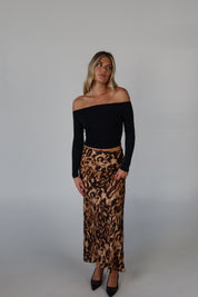 Leopard Print Maxi Skirt