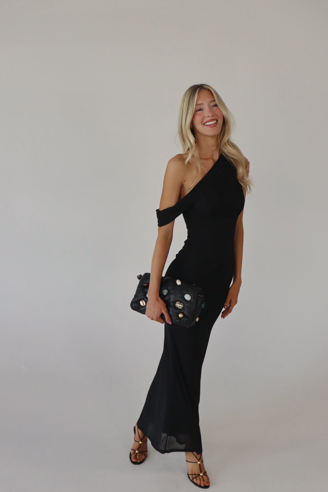 Demi One Shoulder Mesh Midi Dress