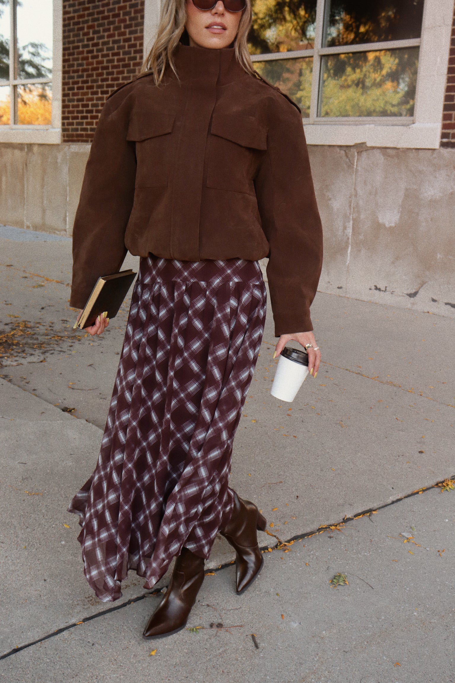 Presley Plaid Chiffon Maxi Skirt