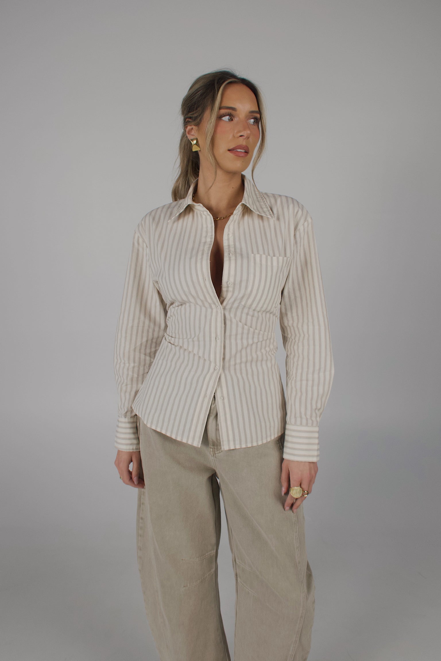 Collins Pinstripe Button-Up Shirt